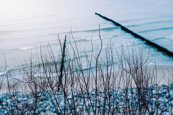 Concrete Structure Preventing Coastline Sapping Baltic Sea — стоковое фото