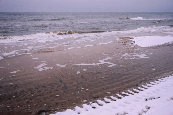 Snow Beach Winter Time — Fotografia de Stock