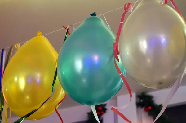 Colorful Balloons Hanging Ceiling Party Concept — Photo