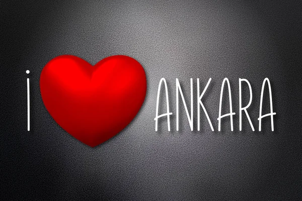 Amo Ankara Forma Cuore Sfondo Nero Illustrazione — Foto Stock