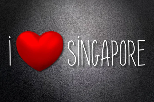 Amo Singapura Forma Coração Fundo Preto Ilustração — Fotografia de Stock