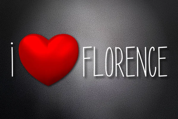 Amo Firenze Forma Cuore Sfondo Nero Illustrazione — Foto Stock
