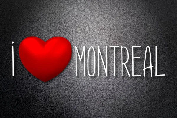 Amo Montreal Forma Cuore Sfondo Nero Illustrazione — Foto Stock