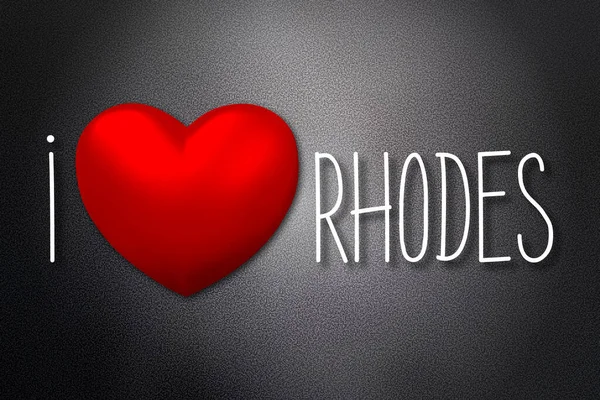 Love Rhodes Heart Shape Black Fone Illustration — стоковое фото