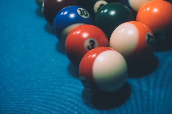 Bilardo Oyunu Masadaki Toplar — Stok fotoğraf