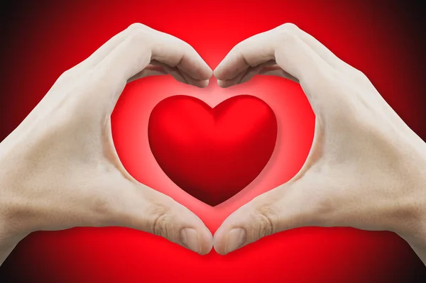 Hartvormende Hartvorm Liefdesconcept Weergave — Stockfoto