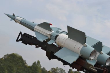Radom, Polonya - 23 Ağustos 2015: Uçaksavar füzeleri fırlatılıyor