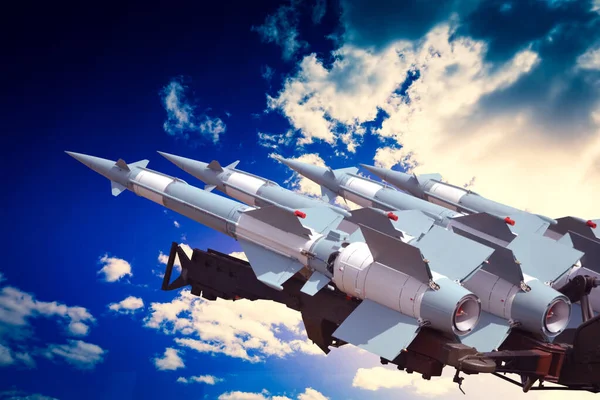 Radom Lengyelország Augusztus 2015 Légvédelmi Rakéták Egy Hordozórakéta Drámai — Stock Fotó