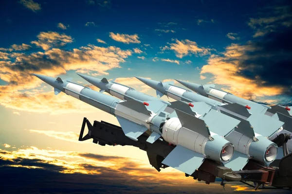 Radom Polonia Agosto 2015 Misiles Crucero Antiaéreos Lanzador Cielo Dramático — Foto de Stock