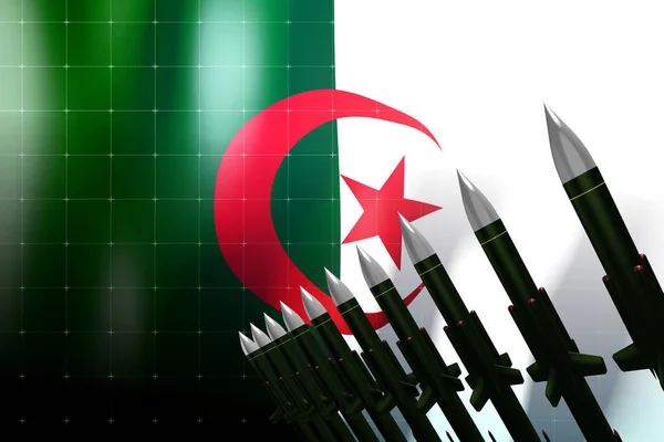 Kruisraketten Vlag Van Algerije Achtergrond Defensieconcept Illustratie — Stockfoto
