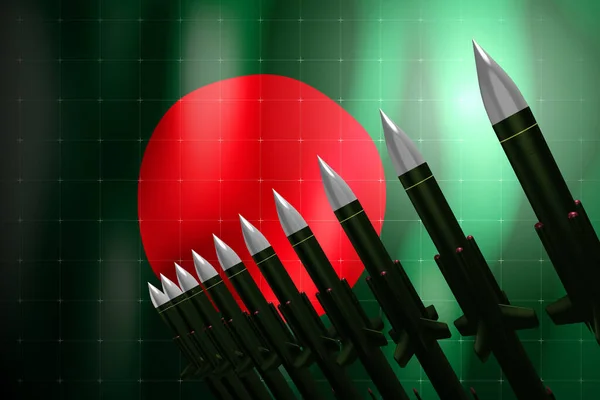 Cruise Missiles Flagge Von Bangladesch Hintergrund Verteidigungskonzept Illustration — Stockfoto