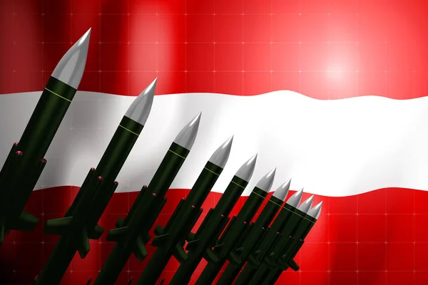 Крылатые Ракеты Флаг Австрии Заднем Плане Концепция Обороны Иллюстрация — стоковое фото