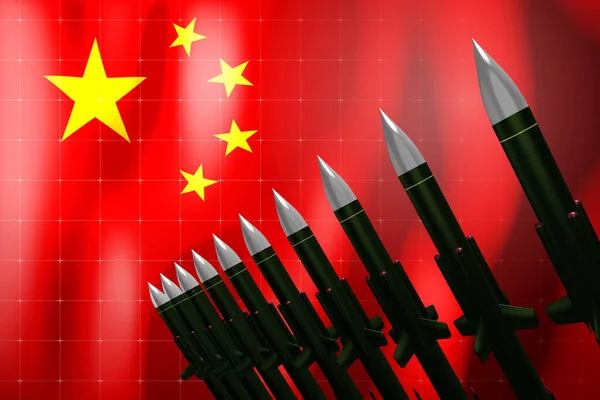 Misiles Crucero Bandera China Segundo Plano Concepto Defensa Ilustración —  Fotos de Stock
