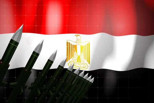 Marschflugkörper Flagge Ägyptens Hintergrund Verteidigungskonzept Illustration — Stockfoto
