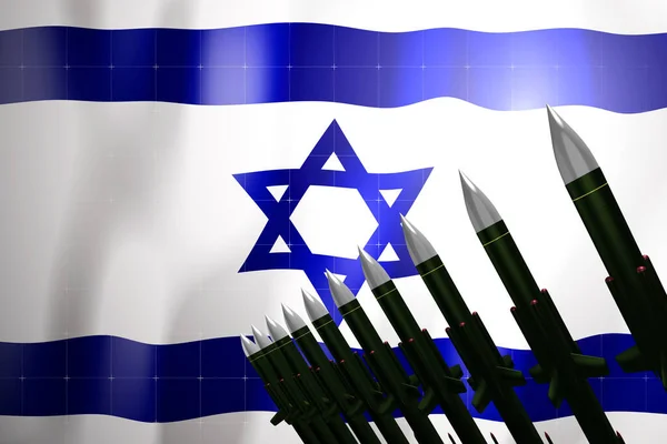 Cruise Missiles Flagge Israels Hintergrund Verteidigungskonzept Illustration — Stockfoto