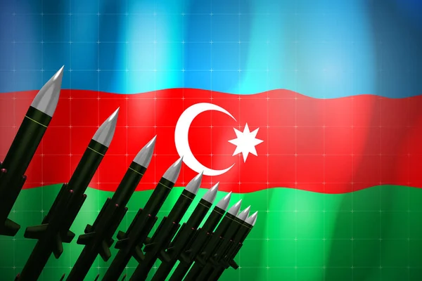Kruisraketten Vlag Van Azerbeidzjan Achtergrond Defensieconcept Illustratie — Stockfoto