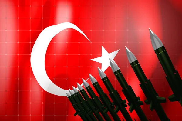 Cruise Missiles Flag Turkey Background Defense Concept Illustration — Stock Photo, Image