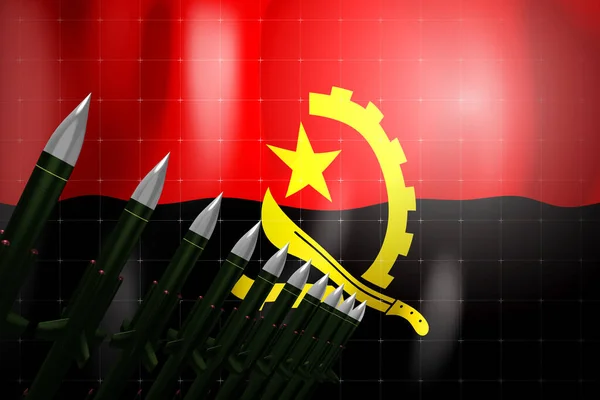 Rudal Pesiar Bendera Angola Latar Belakang Konsep Pertahanan Ilustrasi — Stok Foto