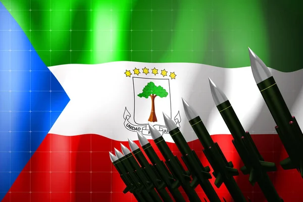 Kruisraketten Vlag Van Equatoriaal Guinea Achtergrond Defensieconcept Illustratie — Stockfoto