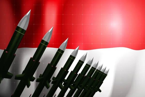 Cruise Missiles Flagge Indonesiens Hintergrund Verteidigungskonzept Illustration — Stockfoto