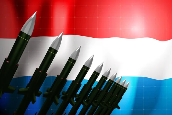 Cruise Missiles Flagge Luxemburgs Hintergrund Verteidigungskonzept Illustration — Stockfoto