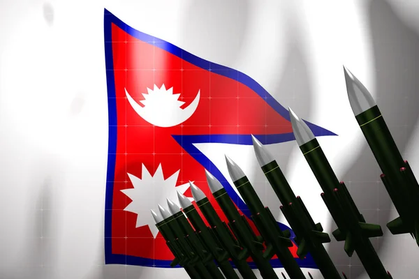 Крылатые Ракеты Флаг Непала Заднем Плане Концепция Обороны Иллюстрация — стоковое фото