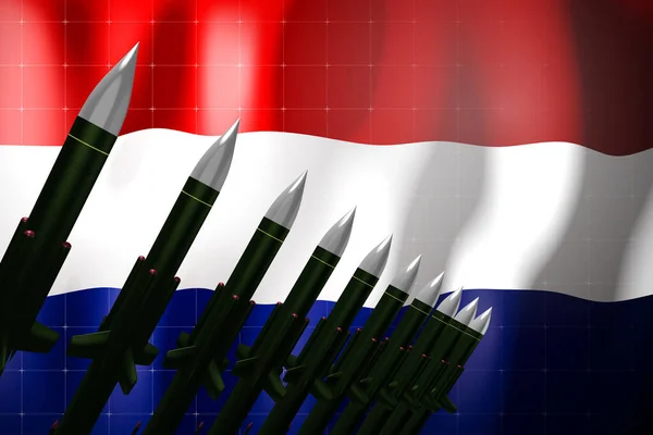 Cruise Missiles Flagge Der Niederlande Hintergrund Verteidigungskonzept Illustration — Stockfoto