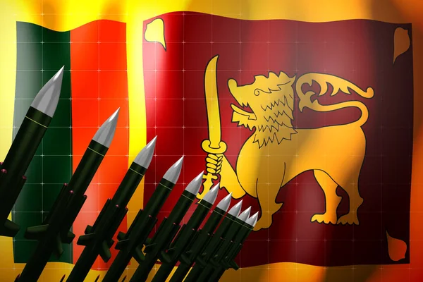 Cruise Missiles Flagge Sri Lankas Hintergrund Verteidigungskonzept Illustration — Stockfoto