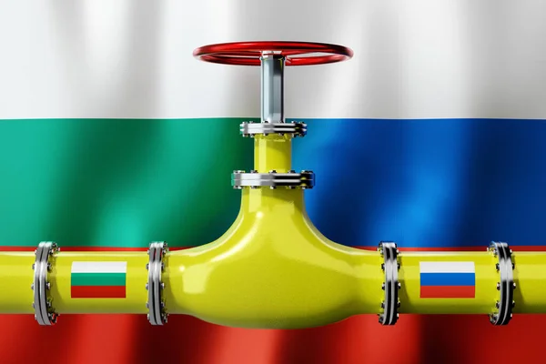 Gasledning Bulgariens Och Rysslands Flagg Illustration — Stockfoto