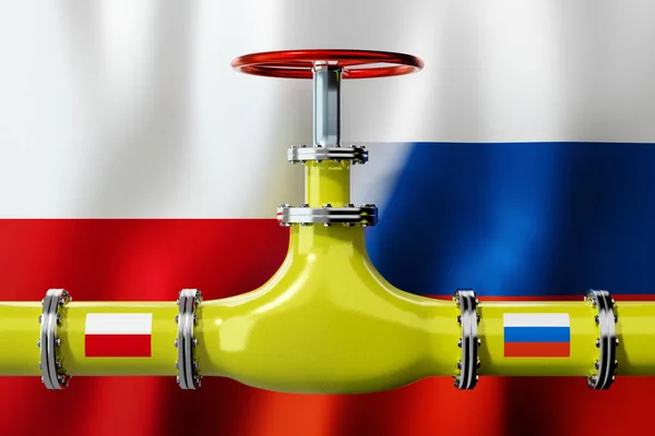 Gasledning Polens Och Rysslands Flaggor Illustration — Stockfoto