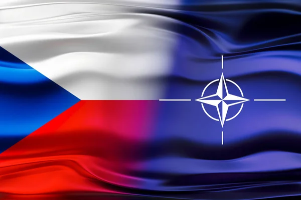 Bandeiras República Checa Nato Ilustração — Fotografia de Stock