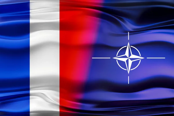Flaggen Frankreichs Und Der Nato Illustration — Stockfoto