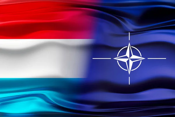 Lüksemburg Nato Bayrakları Illüstrasyon — Stok fotoğraf