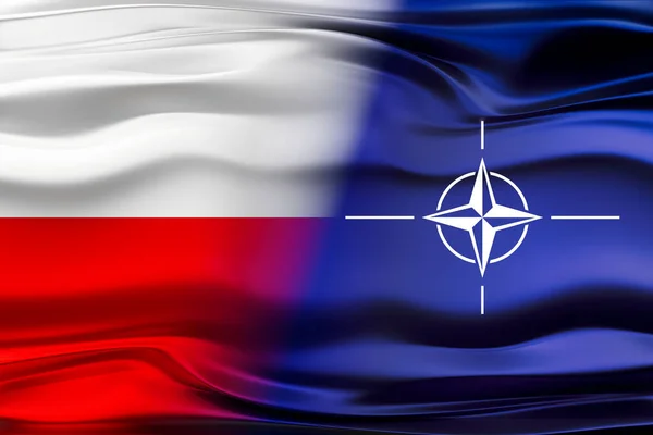 Bandeiras Polónia Nato Ilustração — Fotografia de Stock