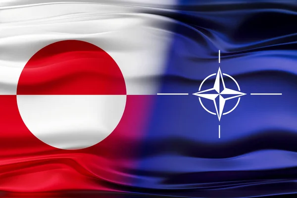 그린란드와 Nato 플래그 — 스톡 사진