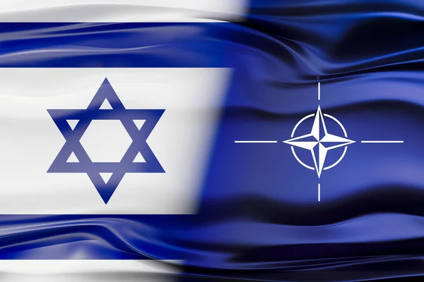 Flaggen Israels Und Der Nato Illustration — Stockfoto