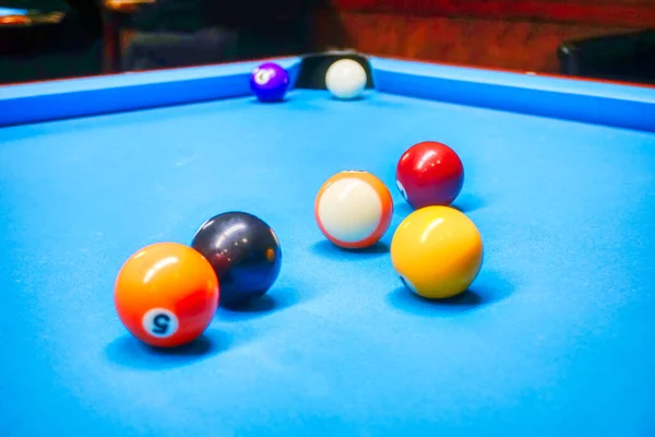 Billiards Game Coloful Balls Table — Stock Photo, Image