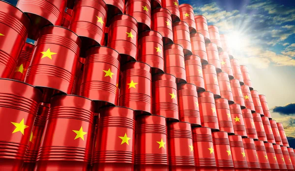 Barriles Petróleo Con Bandera Vietnam Ilustración —  Fotos de Stock