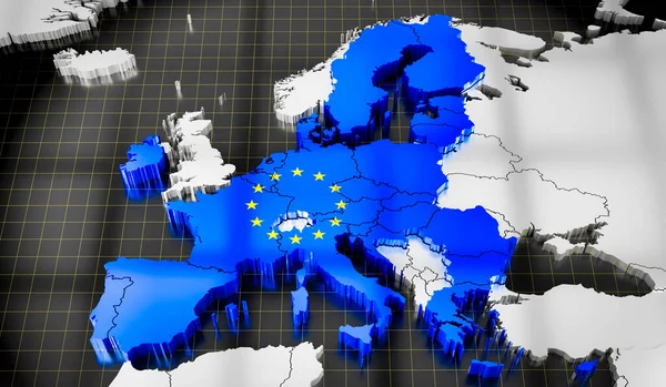 Mapa Bandera Los Países Unión Europea Ilustración — Foto de Stock