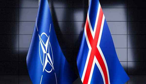 아이슬란드와 Nato 플래그 — 스톡 사진