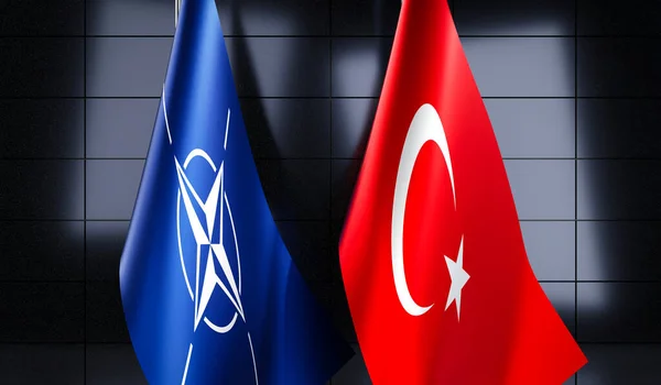 Banderas Turquía Otan Ilustración — Foto de Stock