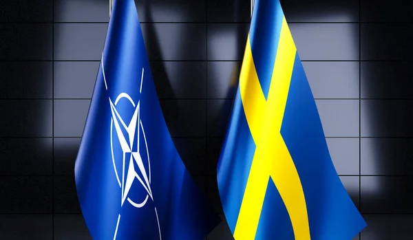Schweden Und Nato Flaggen Illustration — Stockfoto