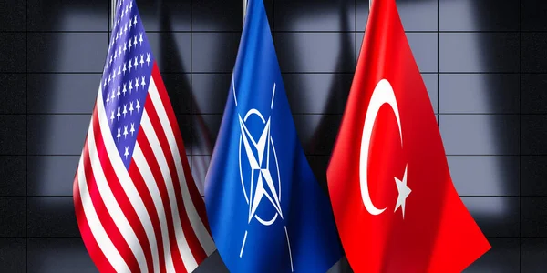 Turkey Nato Usa Flags Illustration — Stock Photo, Image