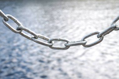 Gümüş metal zincir, çözünmüş arka plan
