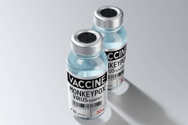 Maymun Çiçeği Aşısı ampulleri - 3B illüstrasyon
