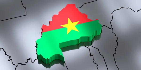 Burkina Faso Fronteras Bandera Ilustración — Foto de Stock