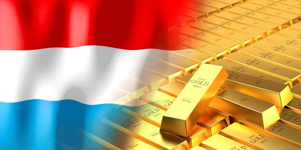 Флаг Люксембурга Золотые Слитки Иллюстрация — стоковое фото