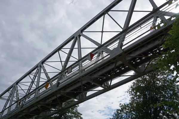 Fachwerk Eisenbahnbrücke Seitenansicht — Stockfoto