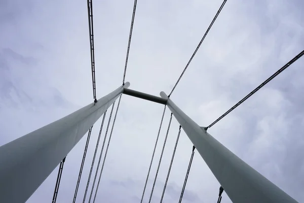 Modern cable-stayed bridge - view from below