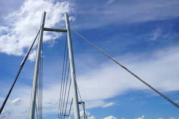 Modern Cable Stayed Bridge Sky Clouds — Photo
